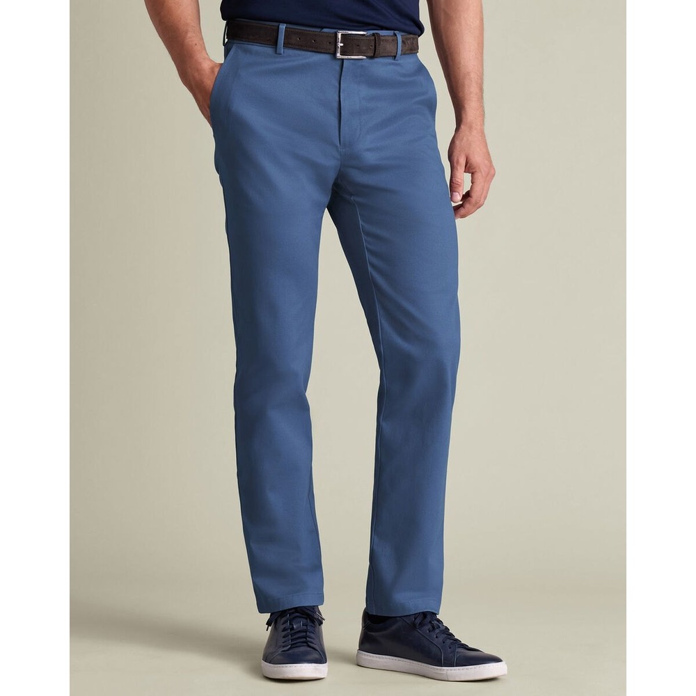 Charles Tyrwhitt Ultimate Non-Iron Chino Mid Blue 38W 30L New With Tags